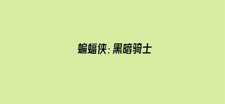 蝙蝠侠：黑暗骑士